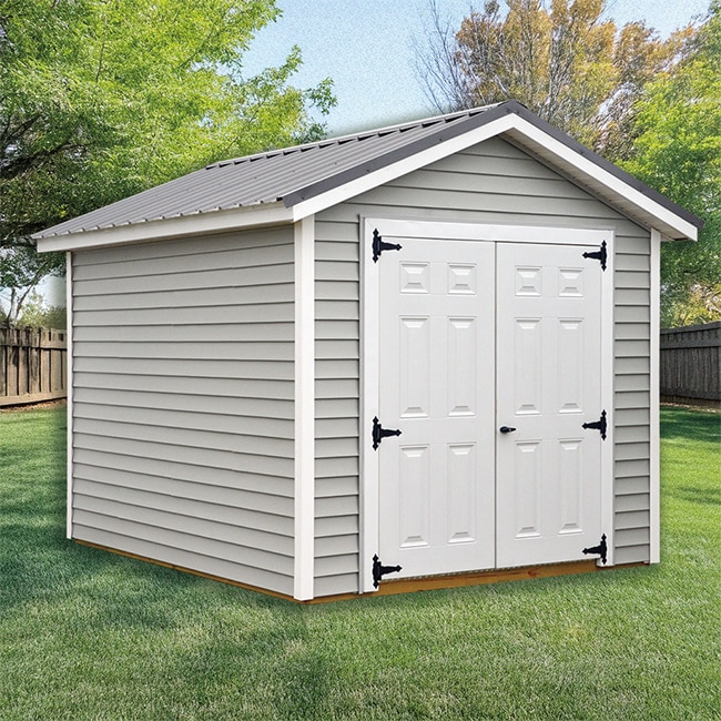 Vinyl Gable Utility Shed with Double Doors