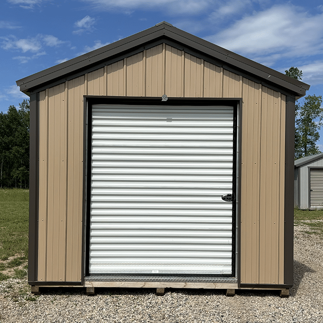 Metal Gable Shed With Roll Up Door