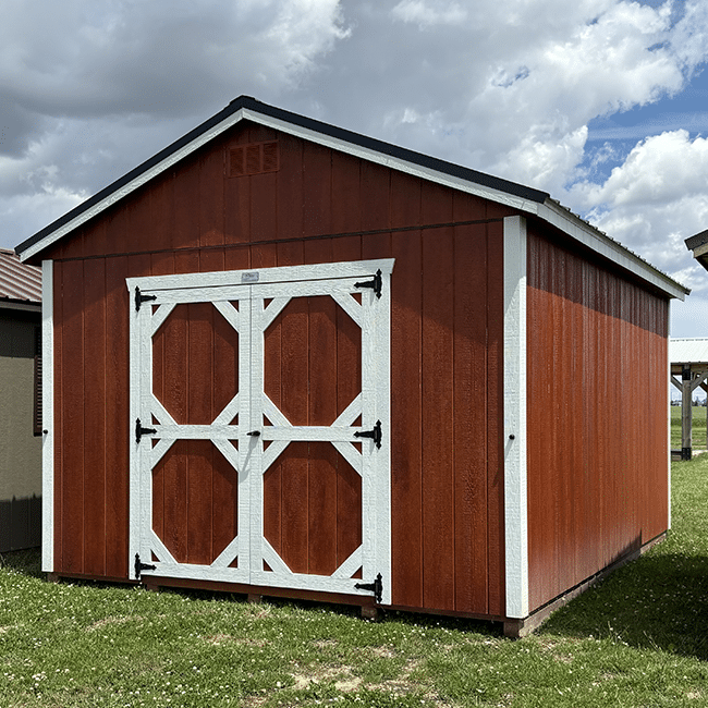 Red painted gable shed - perfect as a basic utility shed