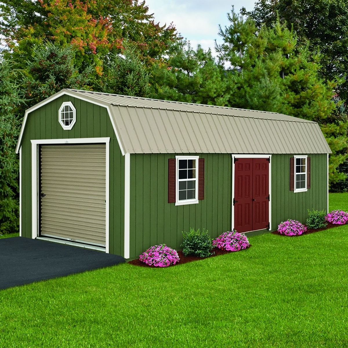 Lofted portable garage scene