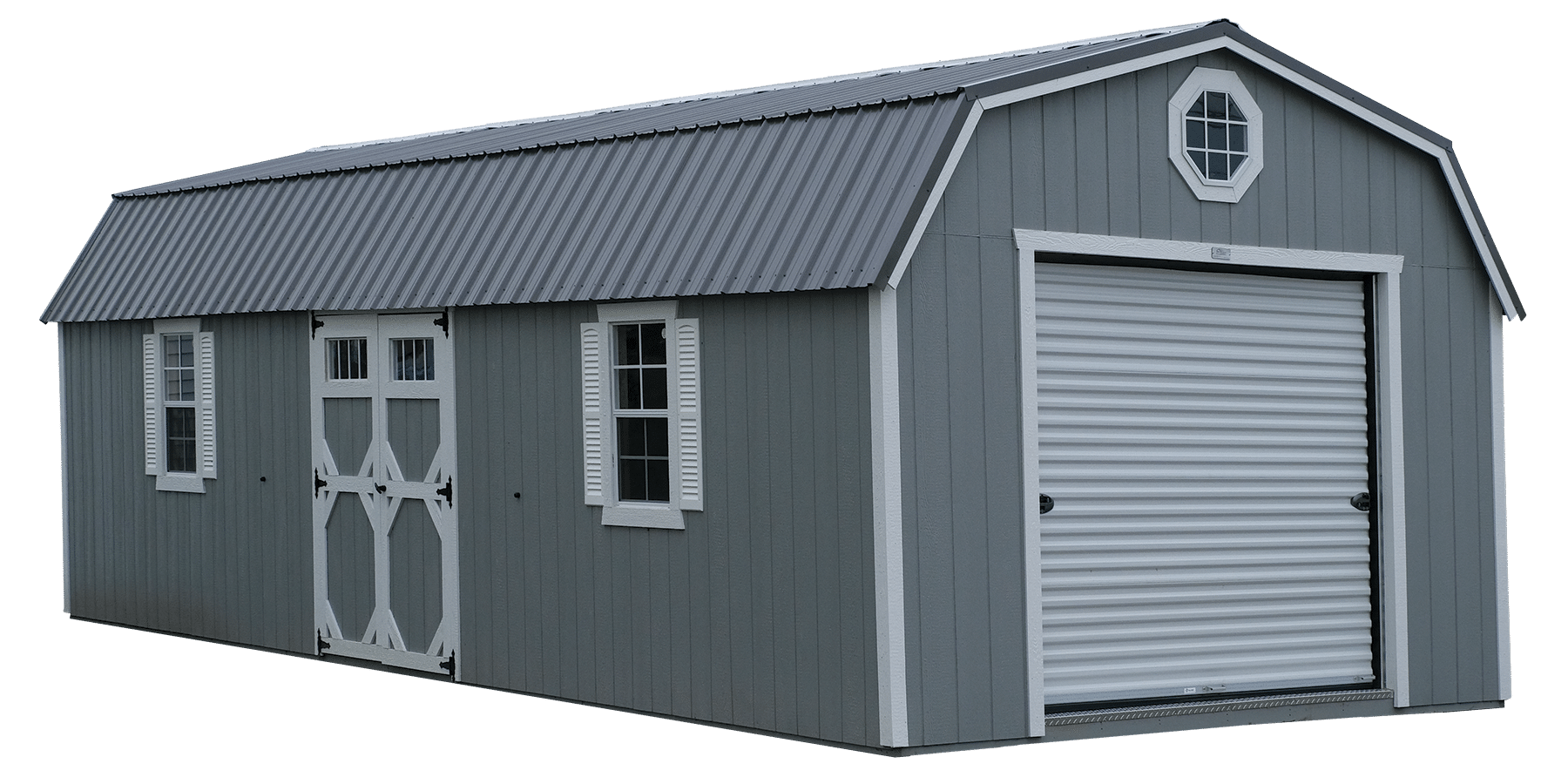 Painted lofted shed