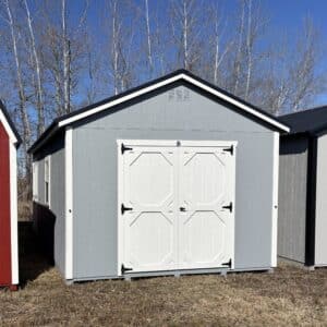 12x20 Gray & White Gable Shed