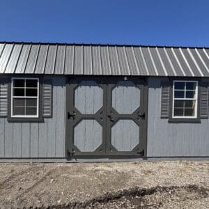 12x20 Gray Lofted Garden Shed