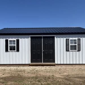 14x24 Alamo White Metal Gable Garden Shed