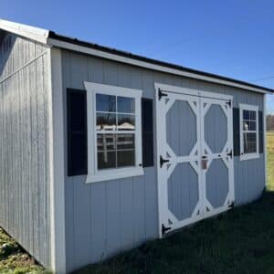 10x16 Blue Vinyl Gable Garden Shed