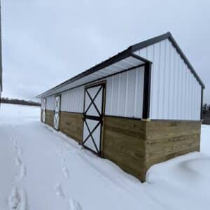 10x36 White Stall Barn